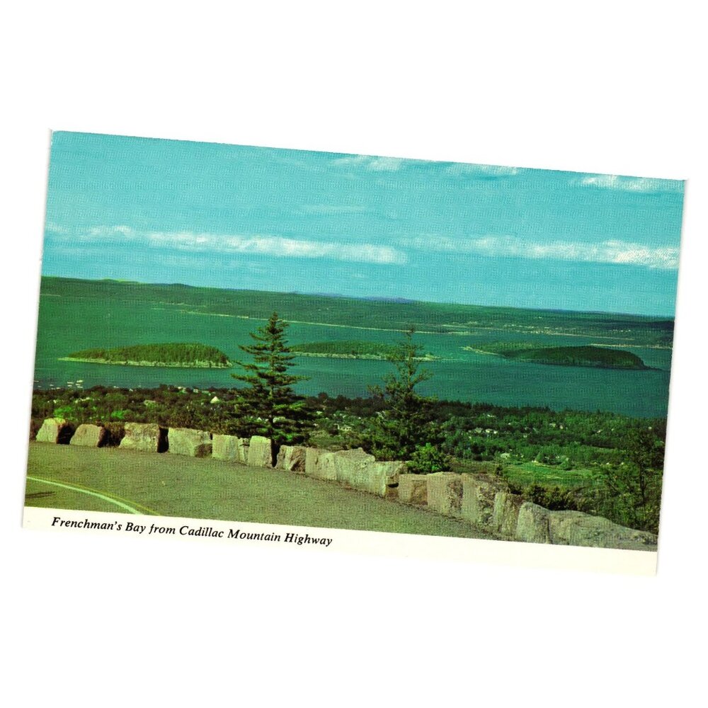 Bar Harbor Cadillac Mountain Maine Scenic Highway Postcard Vintage Bromley